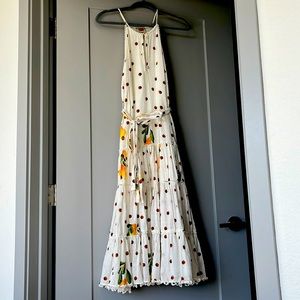 FARM Rio White and Floral Cotton Summer Dress